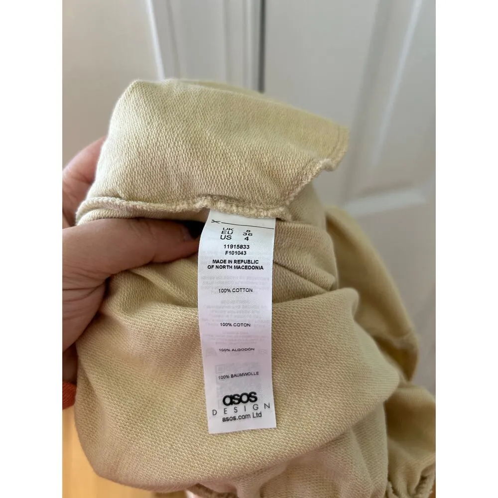 ASOS Buttery Beige Hooded Wide Leg Zip Up Jumpsuit - Image 4