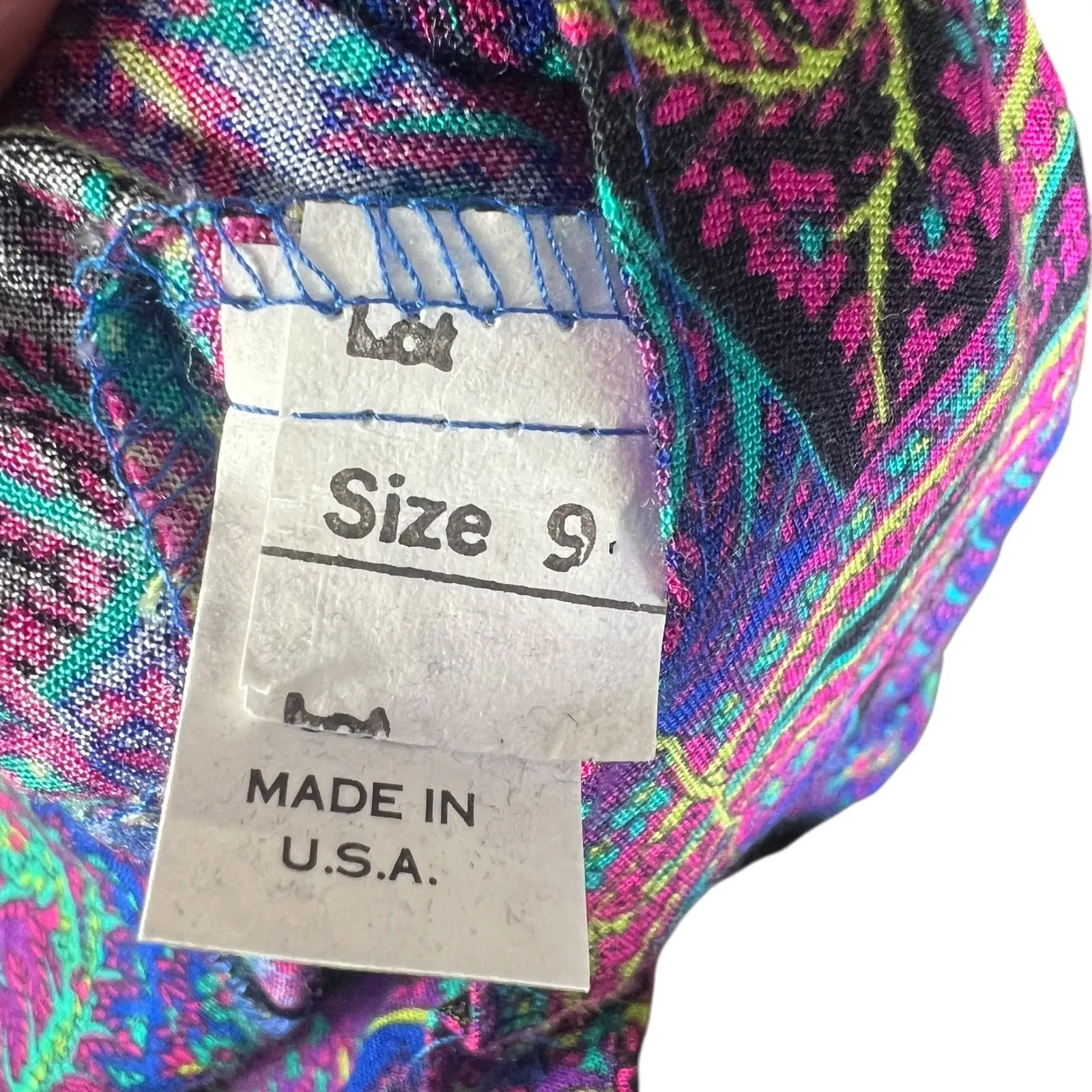 Vintage Paisley High Waist Capris Button Front Boho Hippie Flowy Size 9 Purple - Image 6