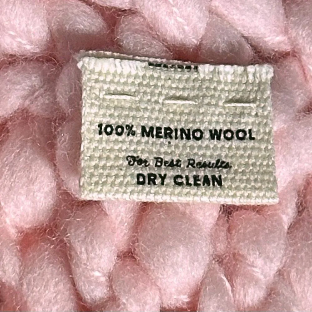 x Loopy Mango Cabin Fever Pink Cable Sweater Tunic OS Merino Wool - Image 7