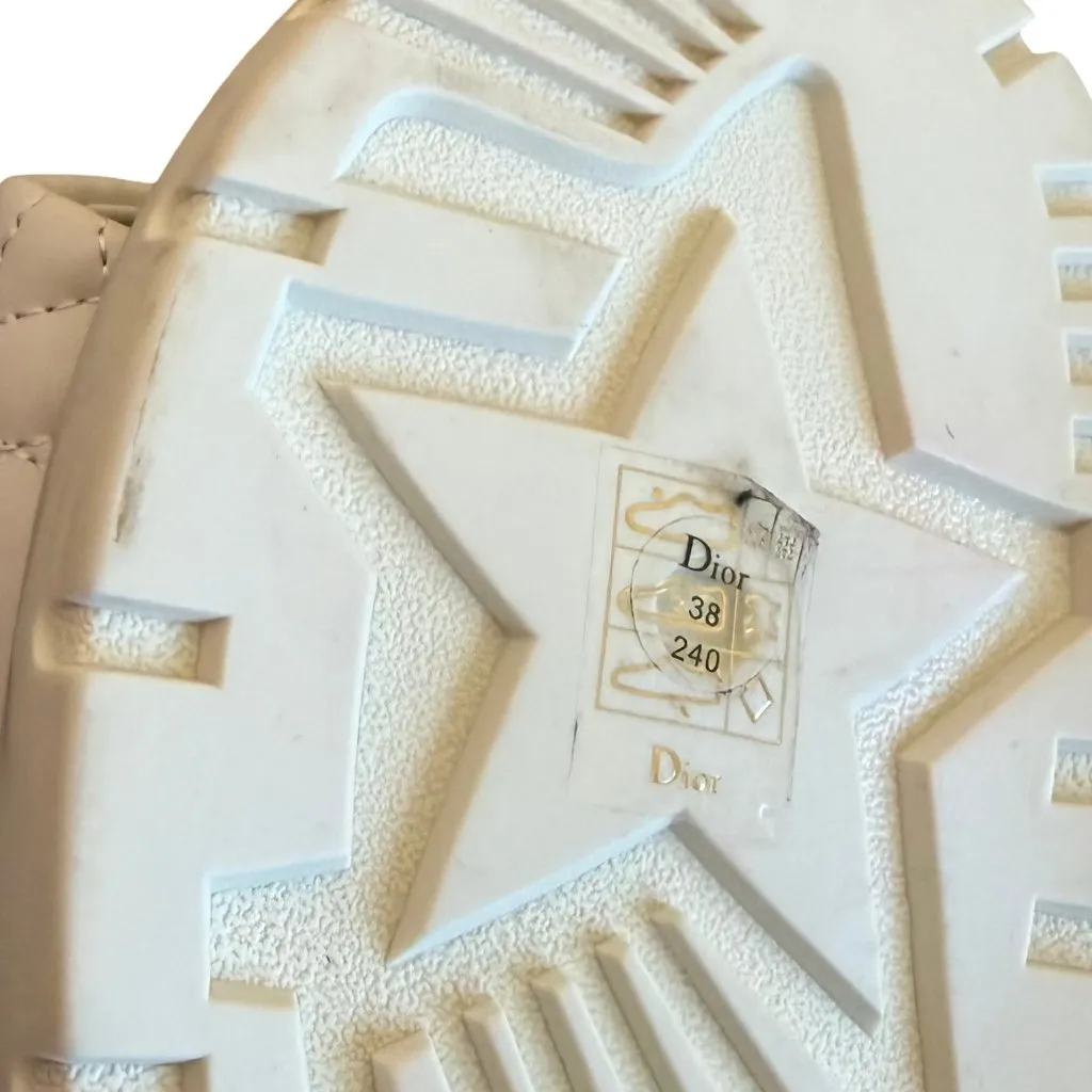 Dior Dtwist Off White Slide Sandals Cannage Quilted Lambskin Espadrilles Size 38 - Image 7