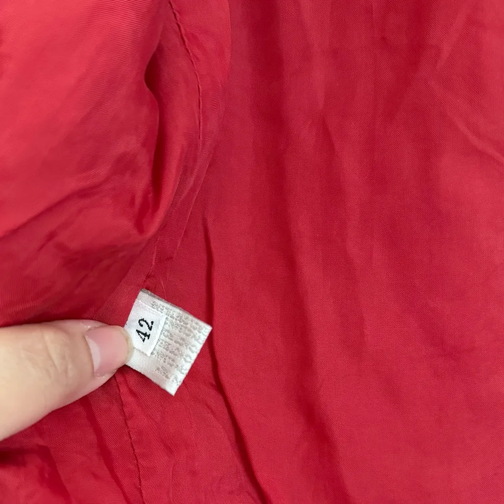 Vintage Miu Miu Quilted Button Front Jacket in Red 42 - Image 4