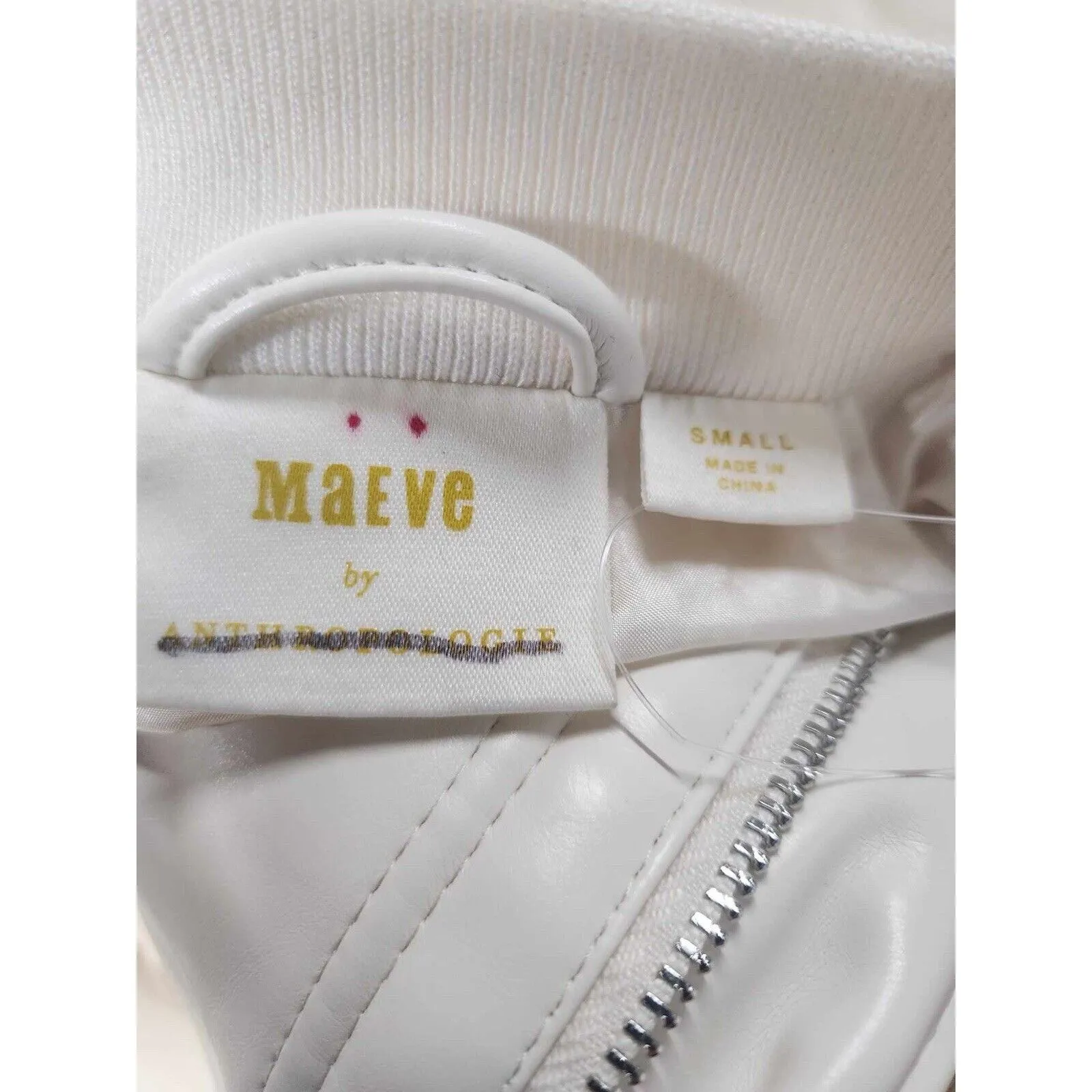 Anthropologie Maeve Maeve Oversized Faux Leather Bomber Jacket Size S - Image 7