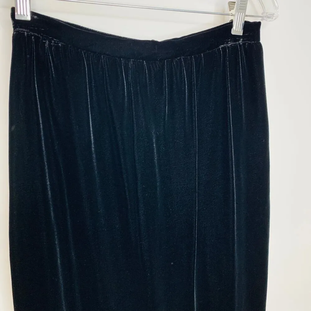 Moody Elegant Black Velvet Skirt Sz 27" waist Silk Rayon Blend - Image 3
