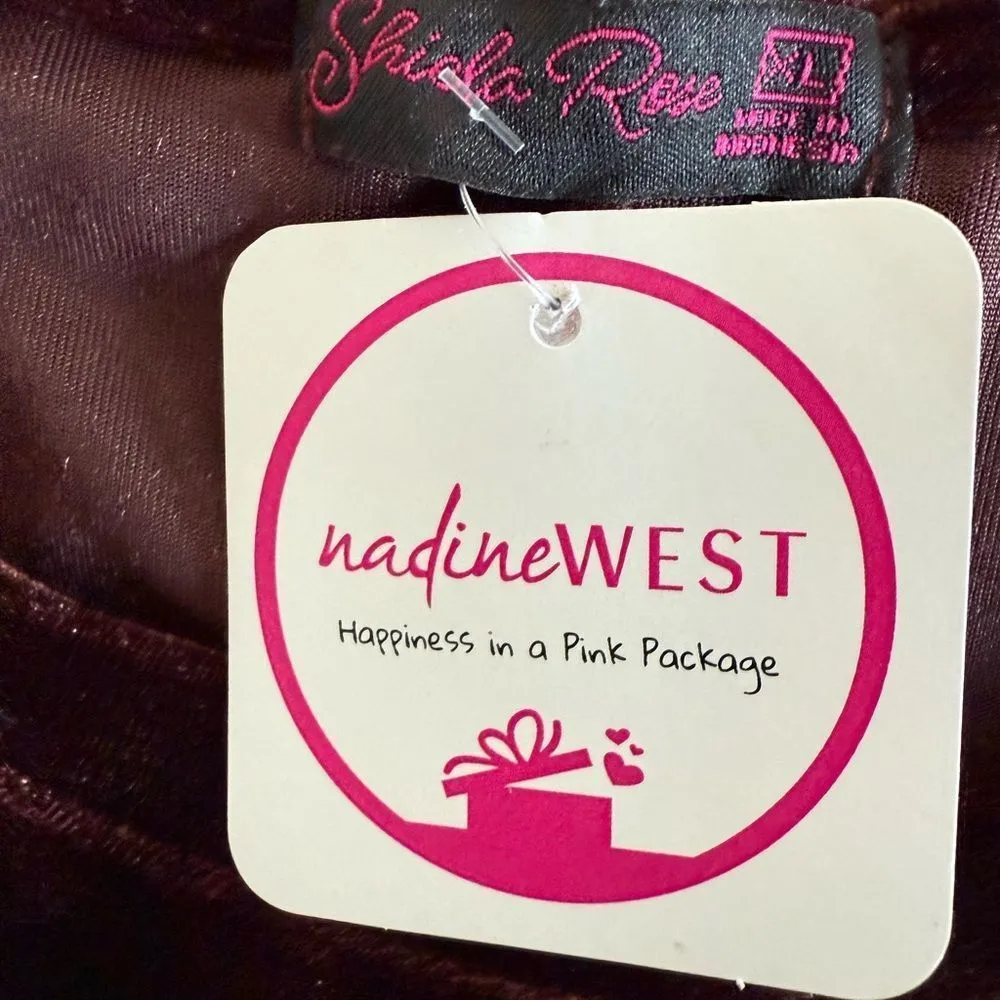 Sheila Rose Midi Velvet Dress Purple XL NWT - Image 4