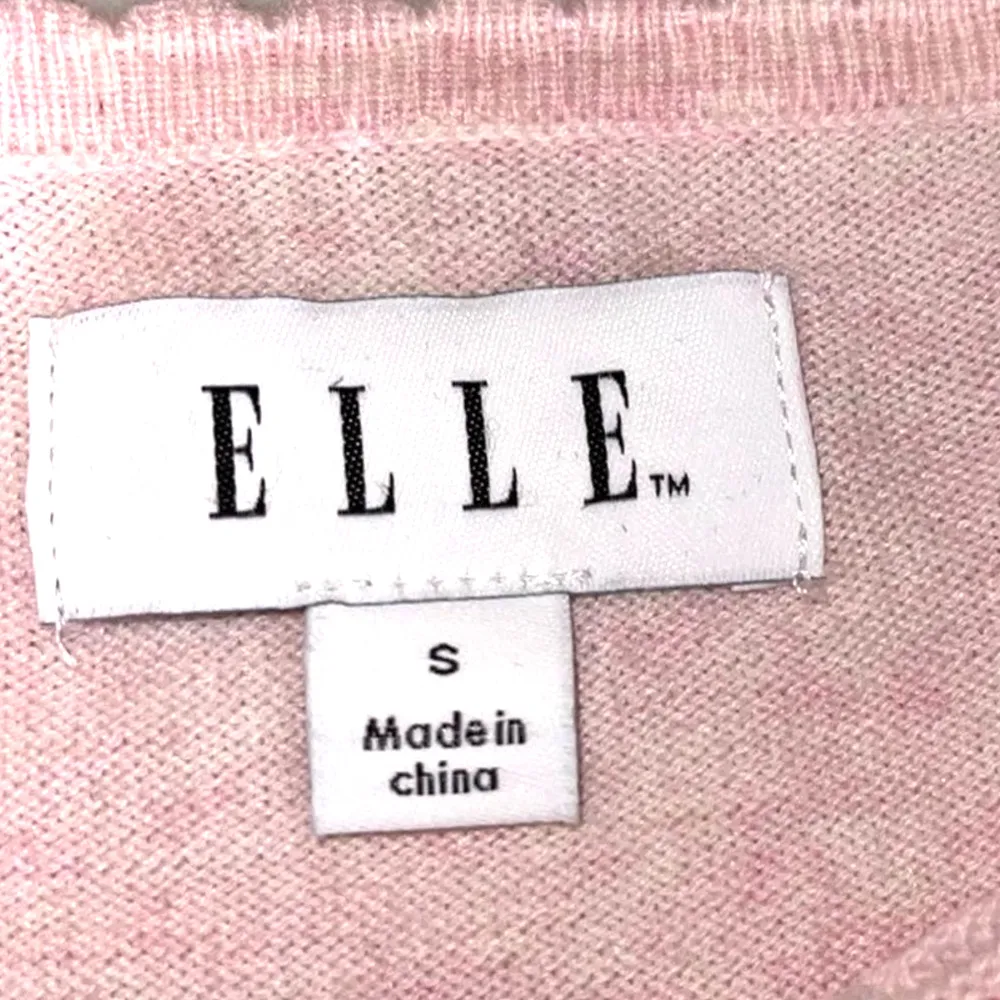 ELLE LIGHT PINK WAVE DESIGN SOFT SWEATER SMALL - Image 3