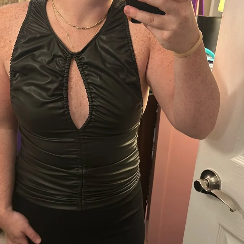 Ride Along Vegan Leather Top Black - Image 3