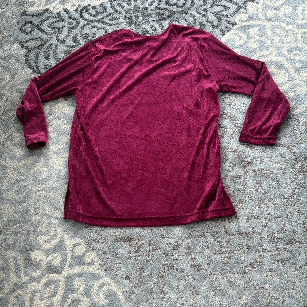 Vintage Bentley Crushed Velvet Two Piece Lounge Set Maroon Medium - Image 5