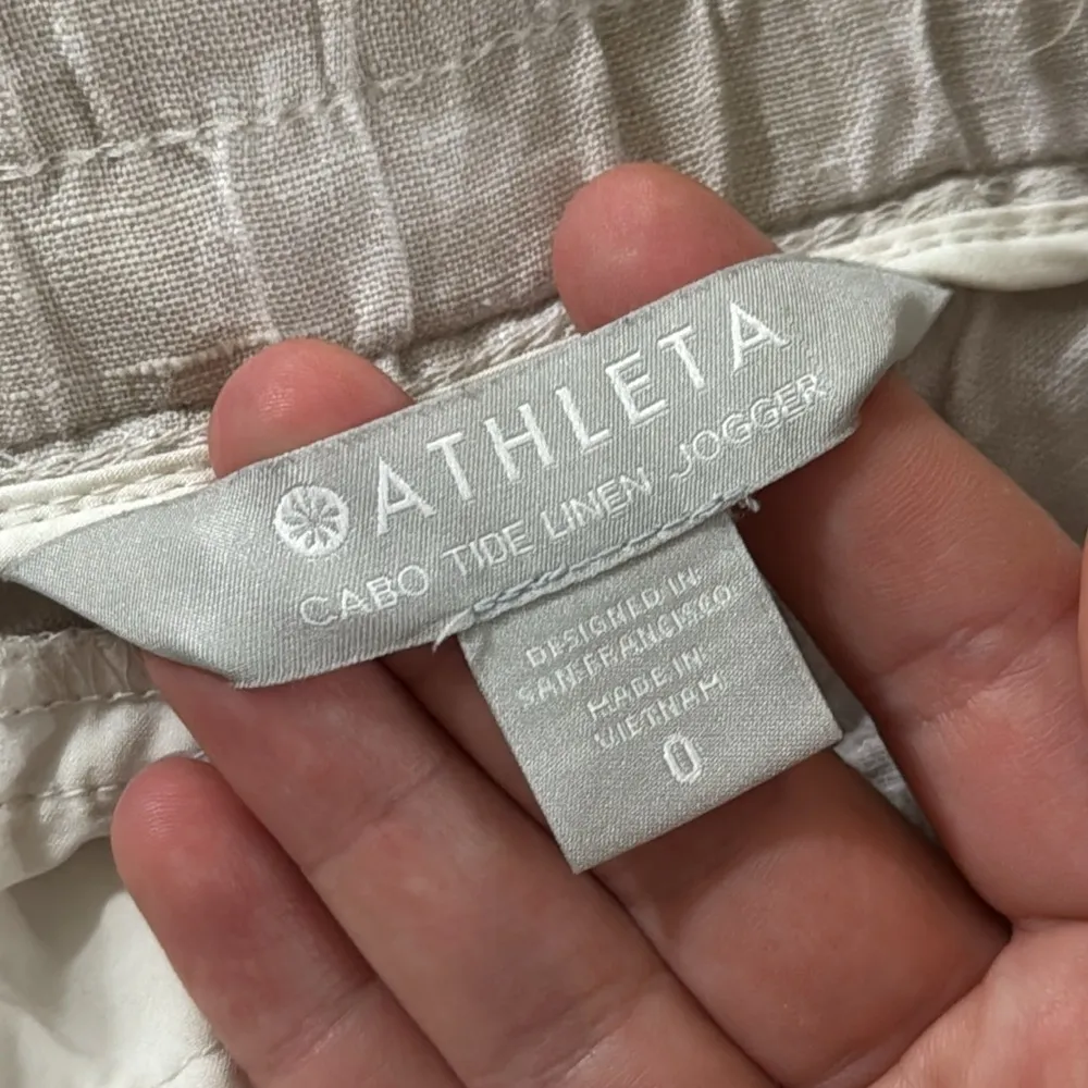 Athleta Cabo Tide Linen Jogger Neutral Camo Size 0 - Image 9