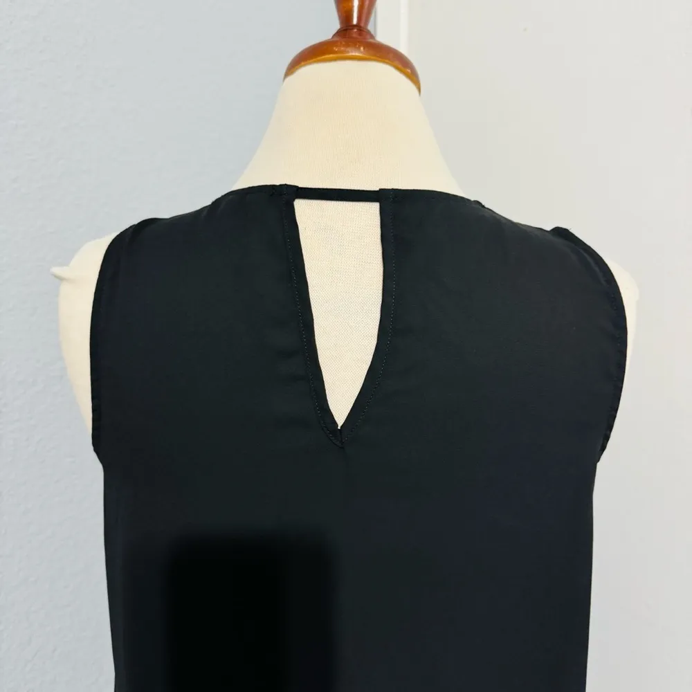 Pleione Women Black Sleeveless Relaxed Business Casual Tank Top‎ Size S Made USA - Image 7