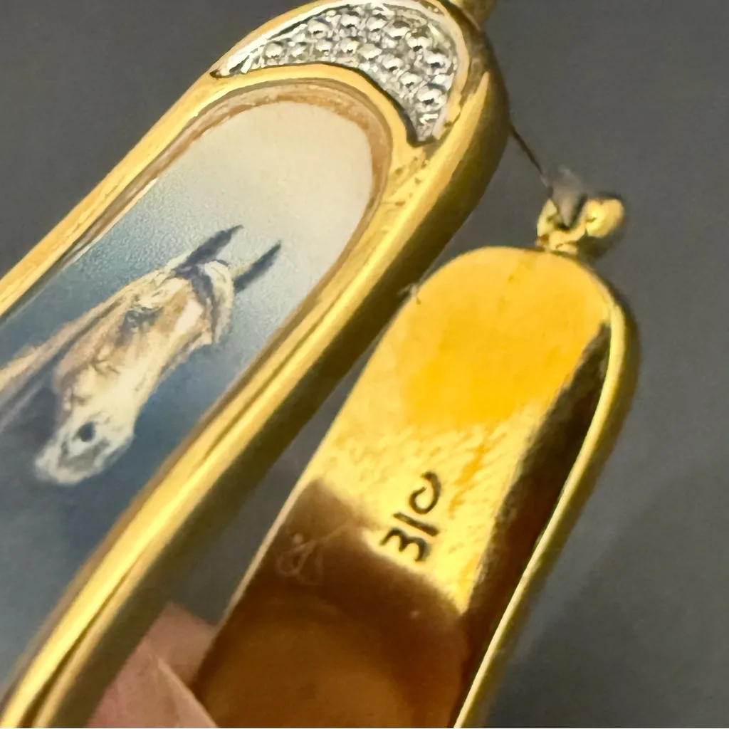 Rare DANBURY MINT Blue Enameled Horse Head Portrait Gold - Image 10