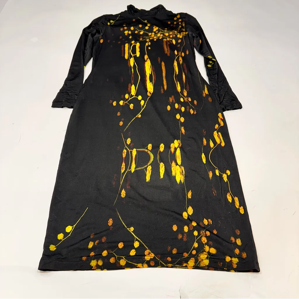 Prabal Gurung Long Sleeve Turtleneck Dress Size Medium Black - Image 3