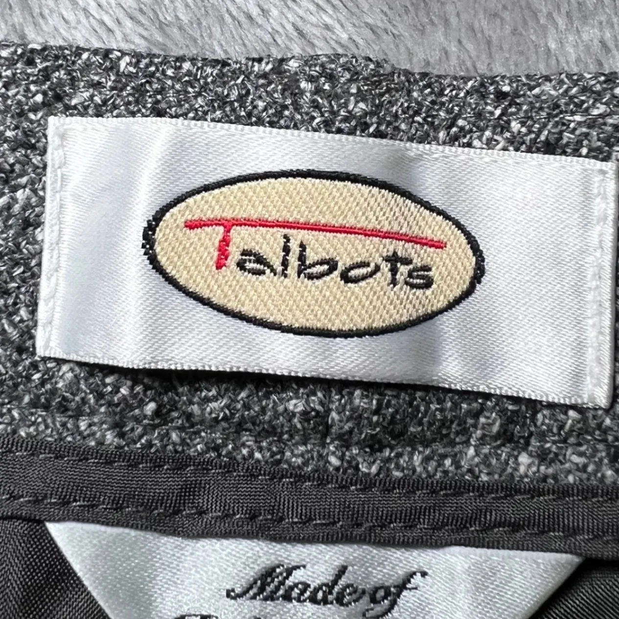 Talbots Tweed Pleated Dress Pants Womens 12 Grey Wool Silk Business Pleated - Image 4