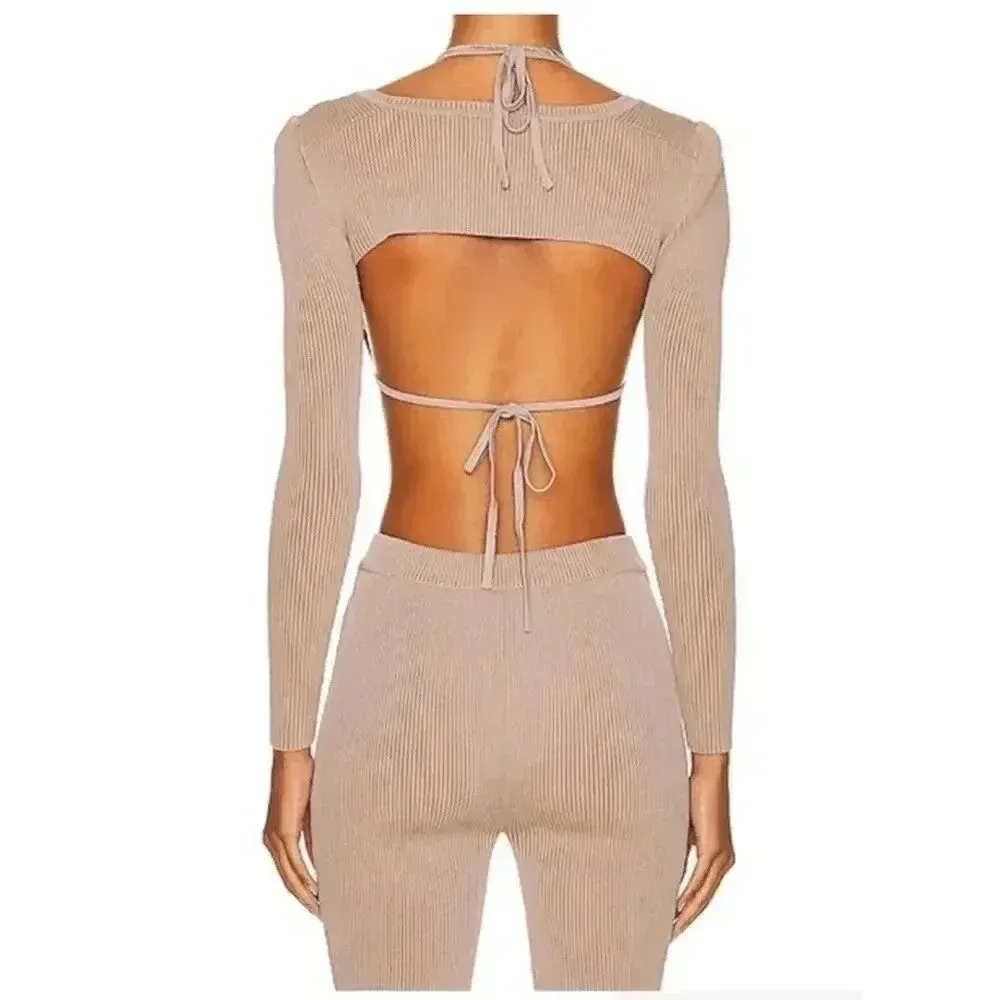 SER.O.YA Retrofête Dahlia Sweater Shrug Set Brown L NWT Size L - Image 6