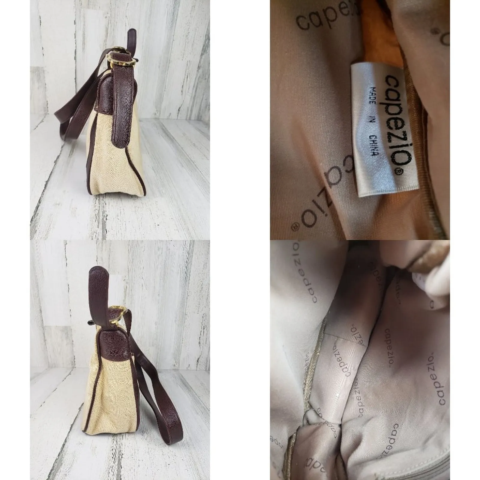 Capezio Beige Brown Shoulder Bag Women's Crossbody Purse - Image 9