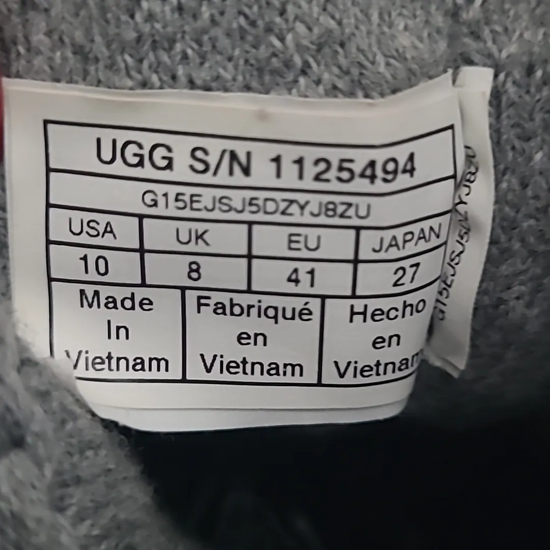 UGG Gray Knit Cuff Boots Womens Size 10 - Image 7