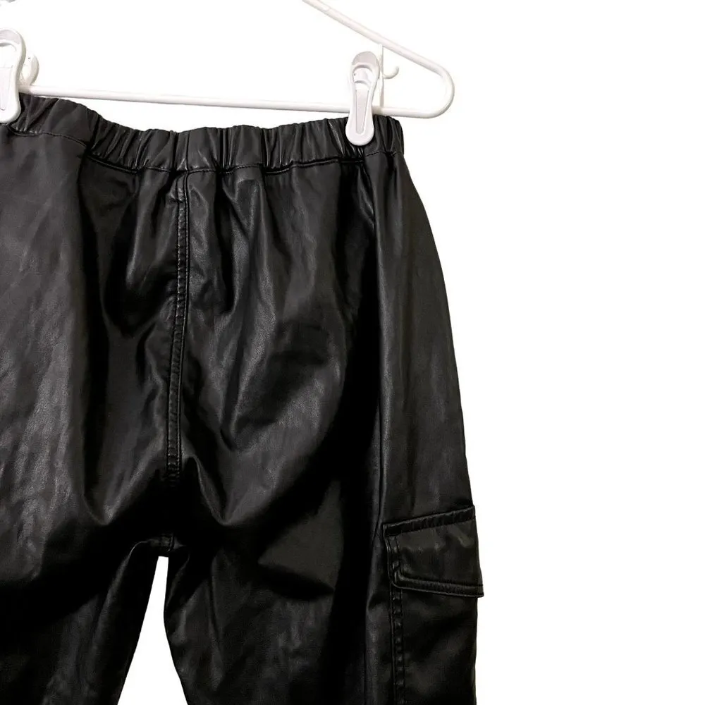 leather black sweatpants drawstring pockets interesting comfort - Image 8