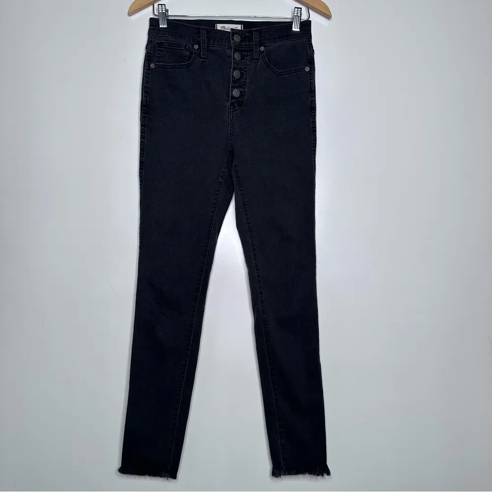 Madewell Berkeley Black 10" High-Rise Skinny Jeans Button-Through Edition - Image 3