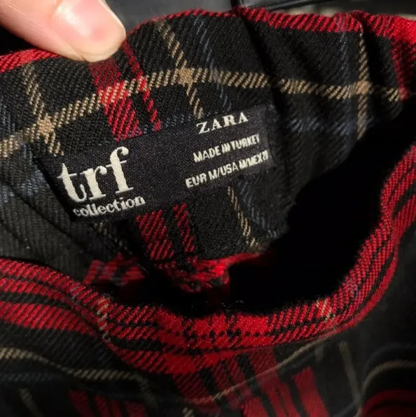 ZARA Plaid Ankle Pants - Image 3