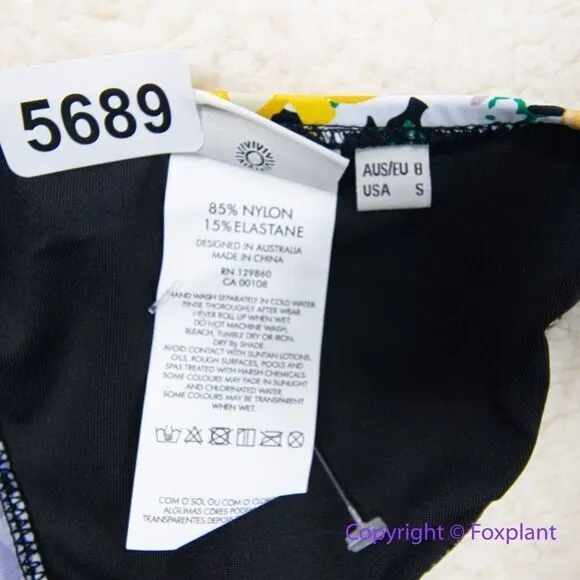 NEW Rhythm. X free people Rio Hi Cut Bikini Bottoms floral,‎ size S Black - Image 12