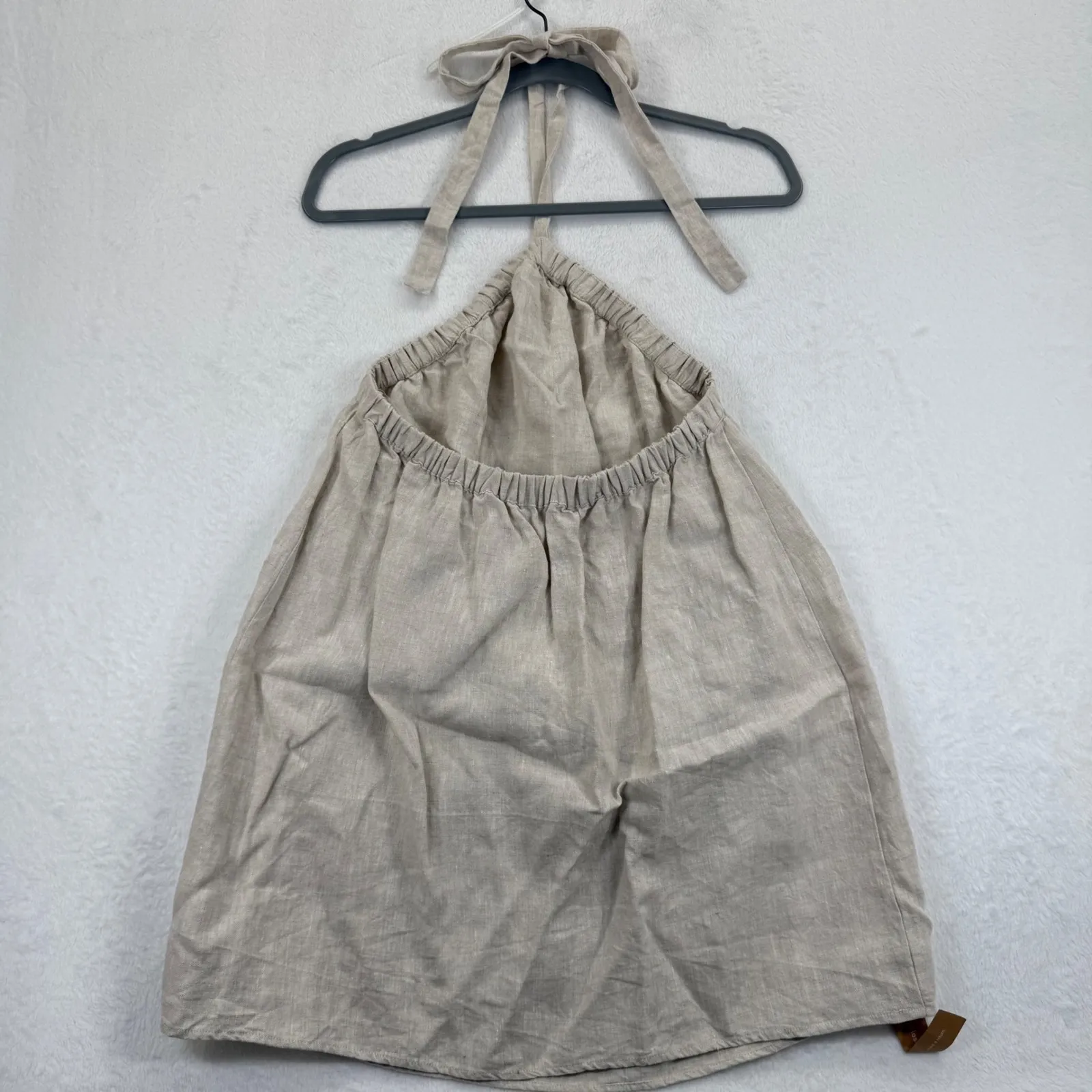 Reformation XS Beige Linen Halter Maui Mini‎ Dress Sleeveless Casual Womens - Image 6