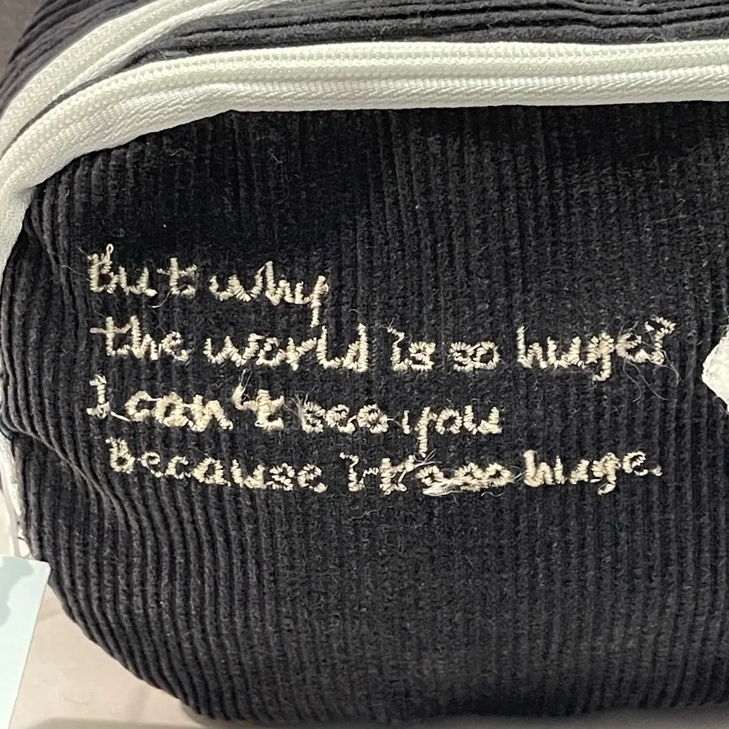 Adante iMark Black Corduroy Pouch White Bird Dead Stock RARE FIND Japan - Image 10