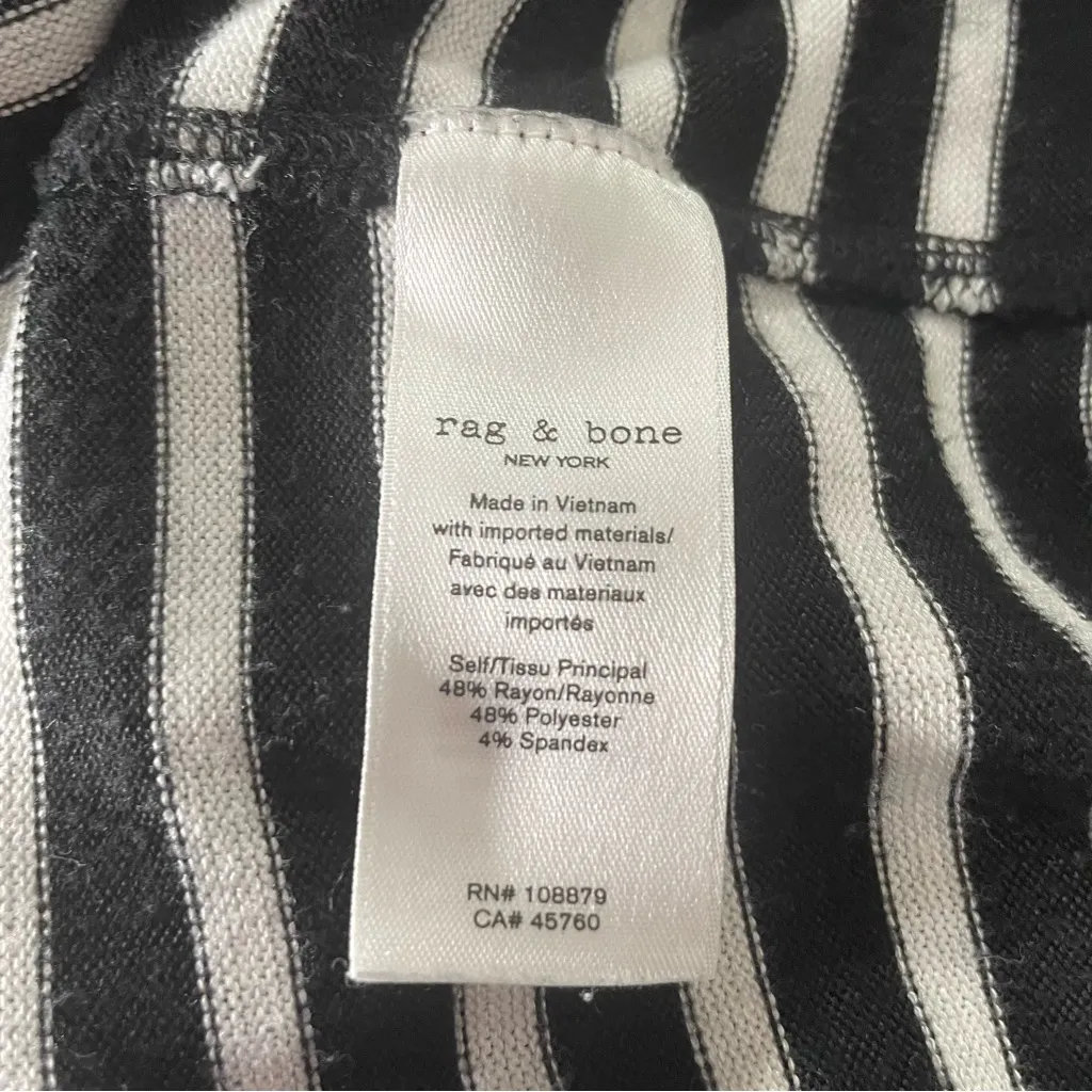 Rag & Bone The Knit Breton Stripe Sweater Womens Small Black White XS - Image 7