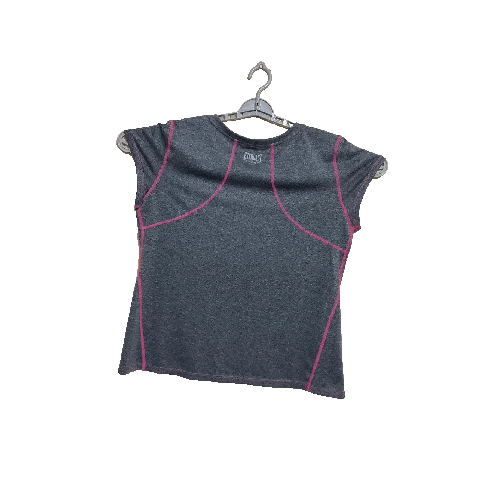 Everlast sport athletic active workout polyester short sleeve gray women top XL - Image 10