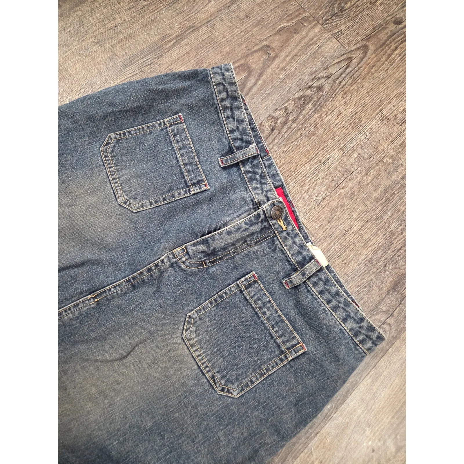 Unionbay Vintage 2000s Y2K Dark Wash Grunge Maxi Jean Denim Skirt Long Size 9 - Image 3