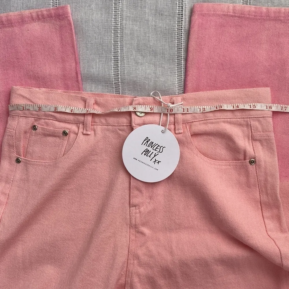 NWT Princess Polly Cameran straight leg pink denim jeans. - Image 6
