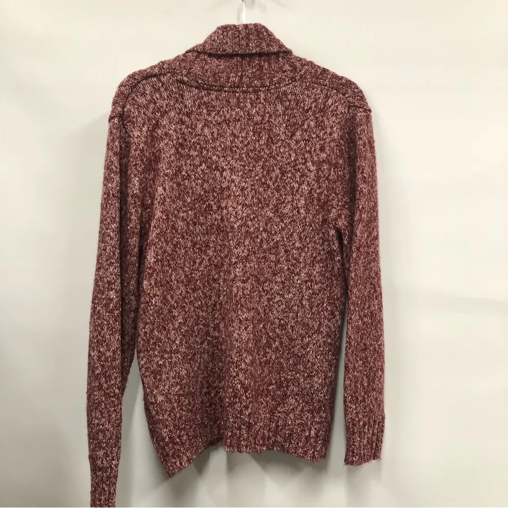 Sonoma pink burgundy White VNeck Collar Cable Knit Long Sleeve Sweater xl - Image 2