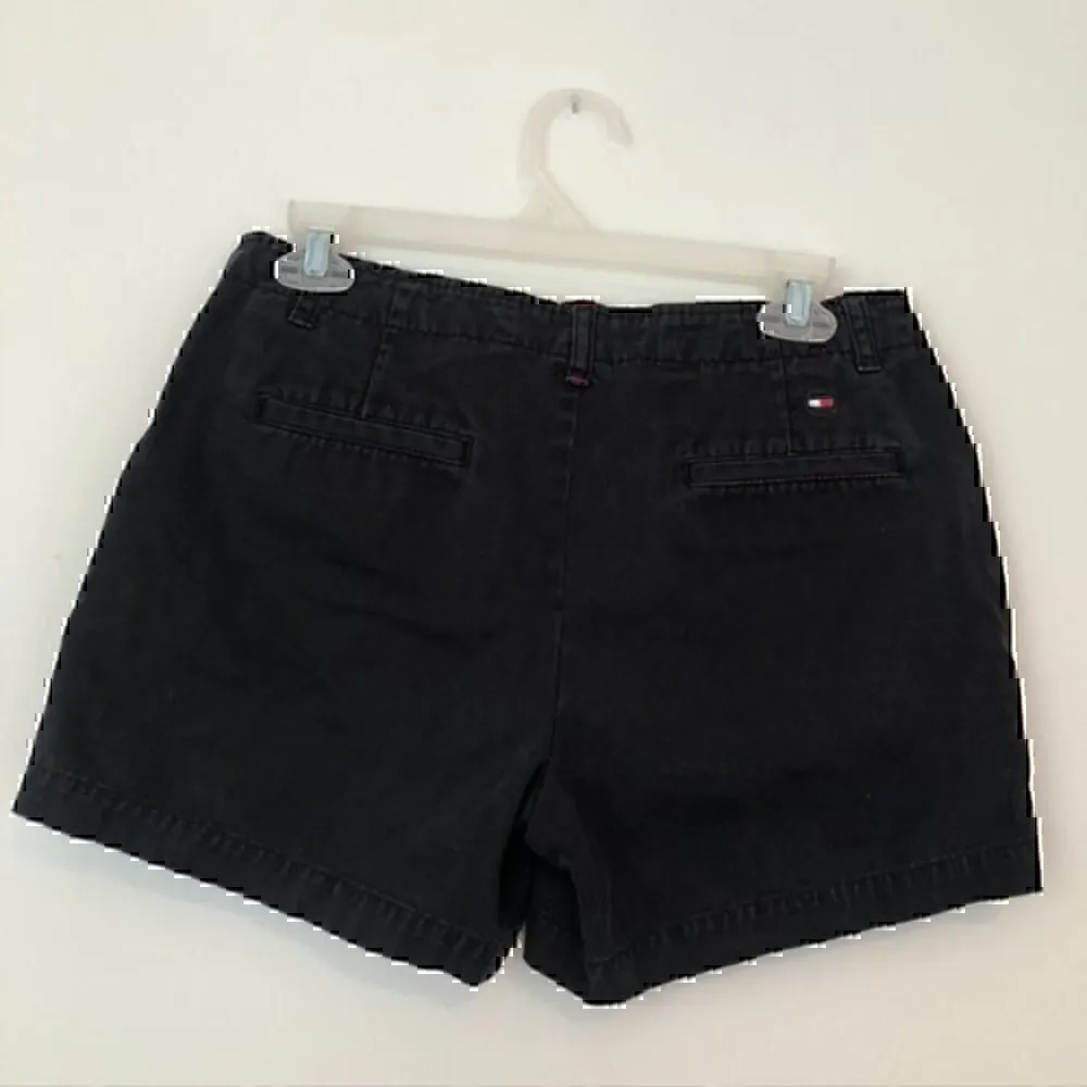 TOMMY HILFIGER Solid Black 100% Cotton Five Pocket Chino Shorts 4 in 4" In sz 4 - Image 5
