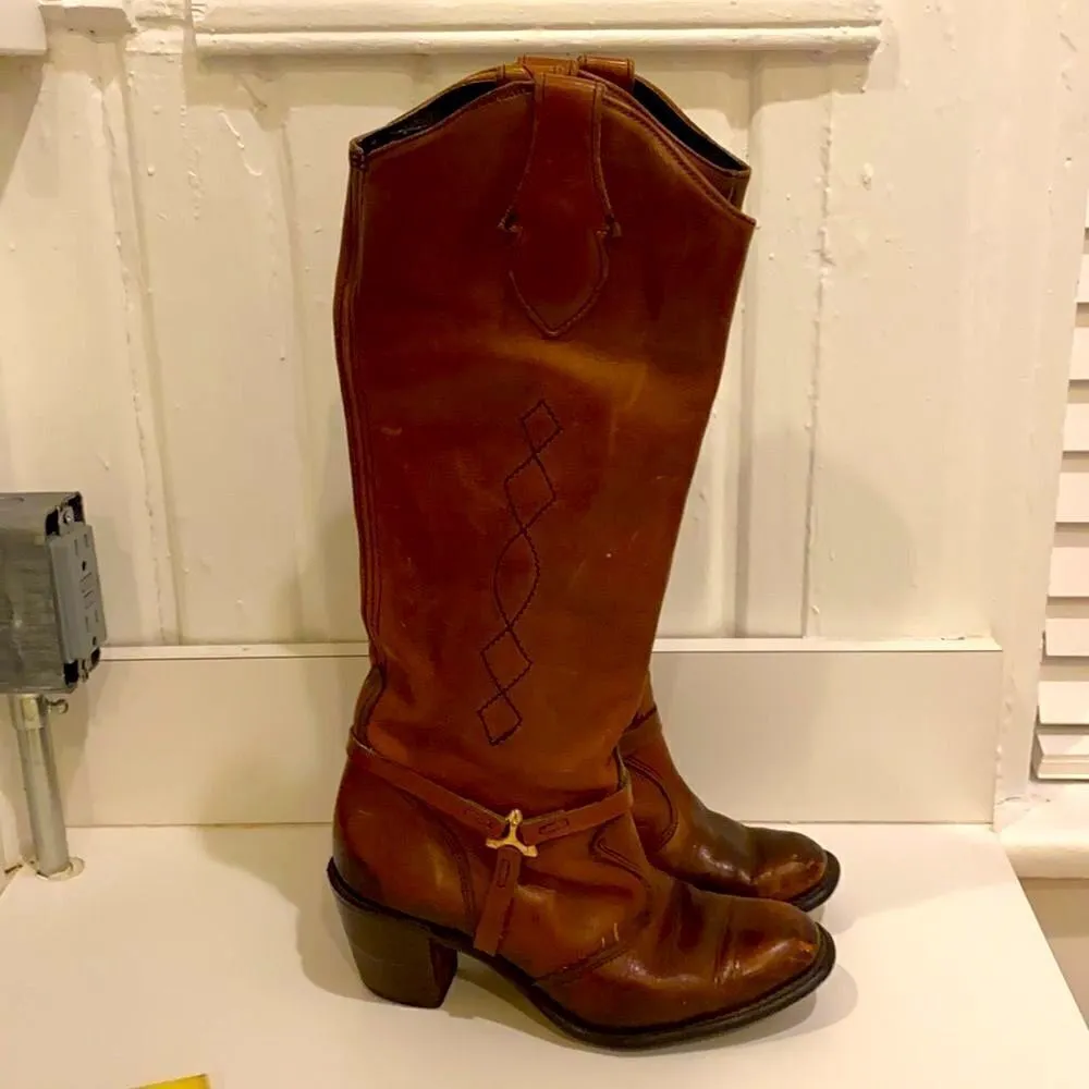 Vintage Wrangler Western Hippie Boots 70s 80s Boho A8 - Image 6