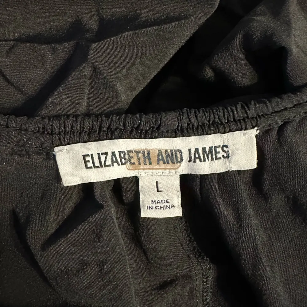 Elizabeth & James Black Chance Top size Large Oversized Silk Long Sleeve Boho - Image 11