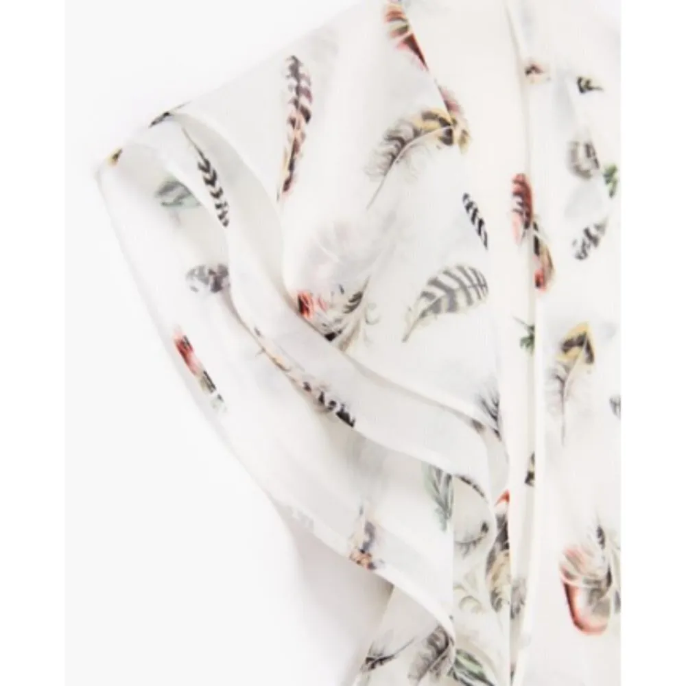 đź’•THE KOOPLESđź’• Feather Print Silk Dress ~ Feather Print Large - Image 11