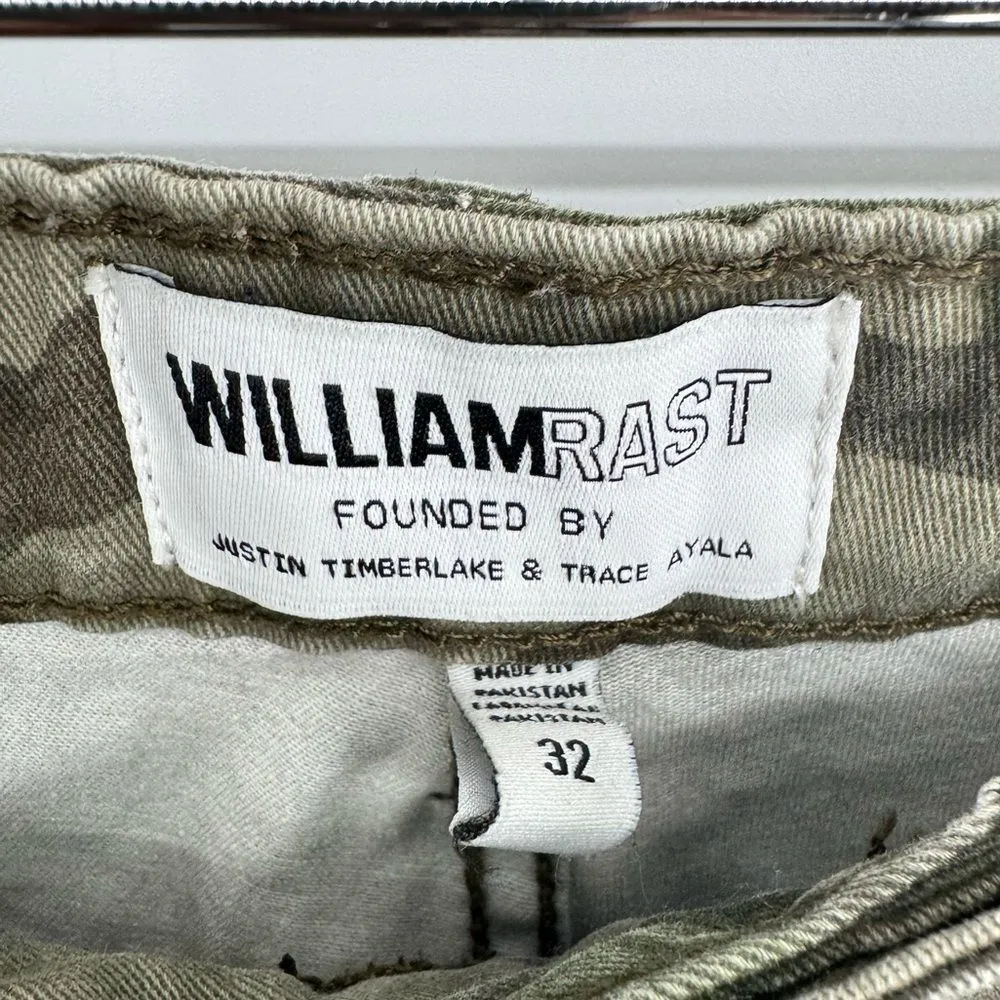 William Rast Skinny Green Camo Jeans with Front Zippers Size 32 - Image 5