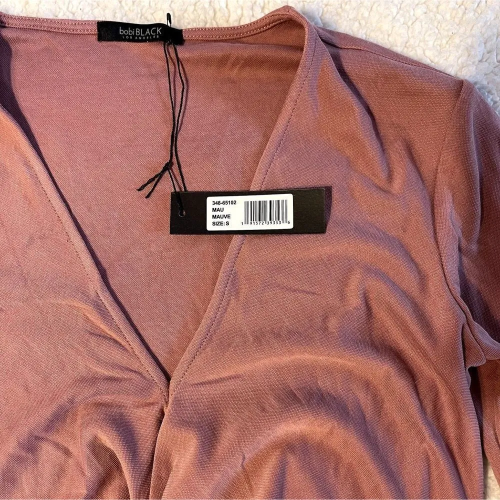 NWT Bobi Black Mauve Front Knot Dress - Image 4