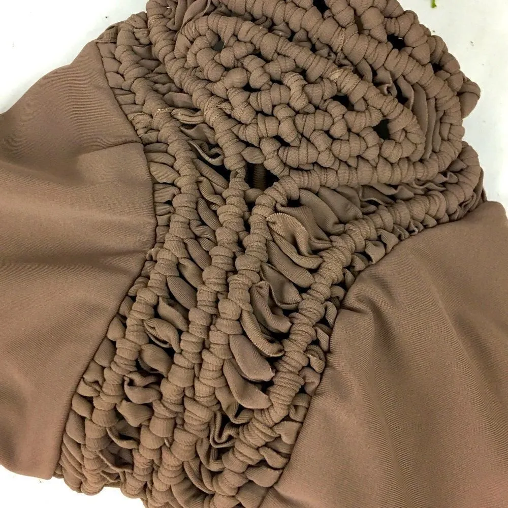 Cape Juby Brown Bikini Boho Top Size Small - Image 6