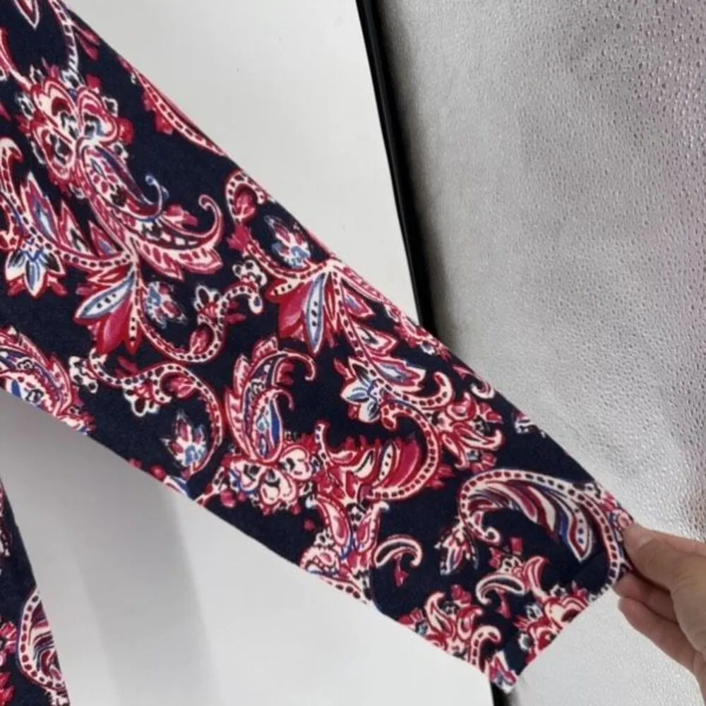 Talbots Womens Floral Paisley Cotton Blend Long Sleeve Sweater Top Multicolor 3X - Image 7