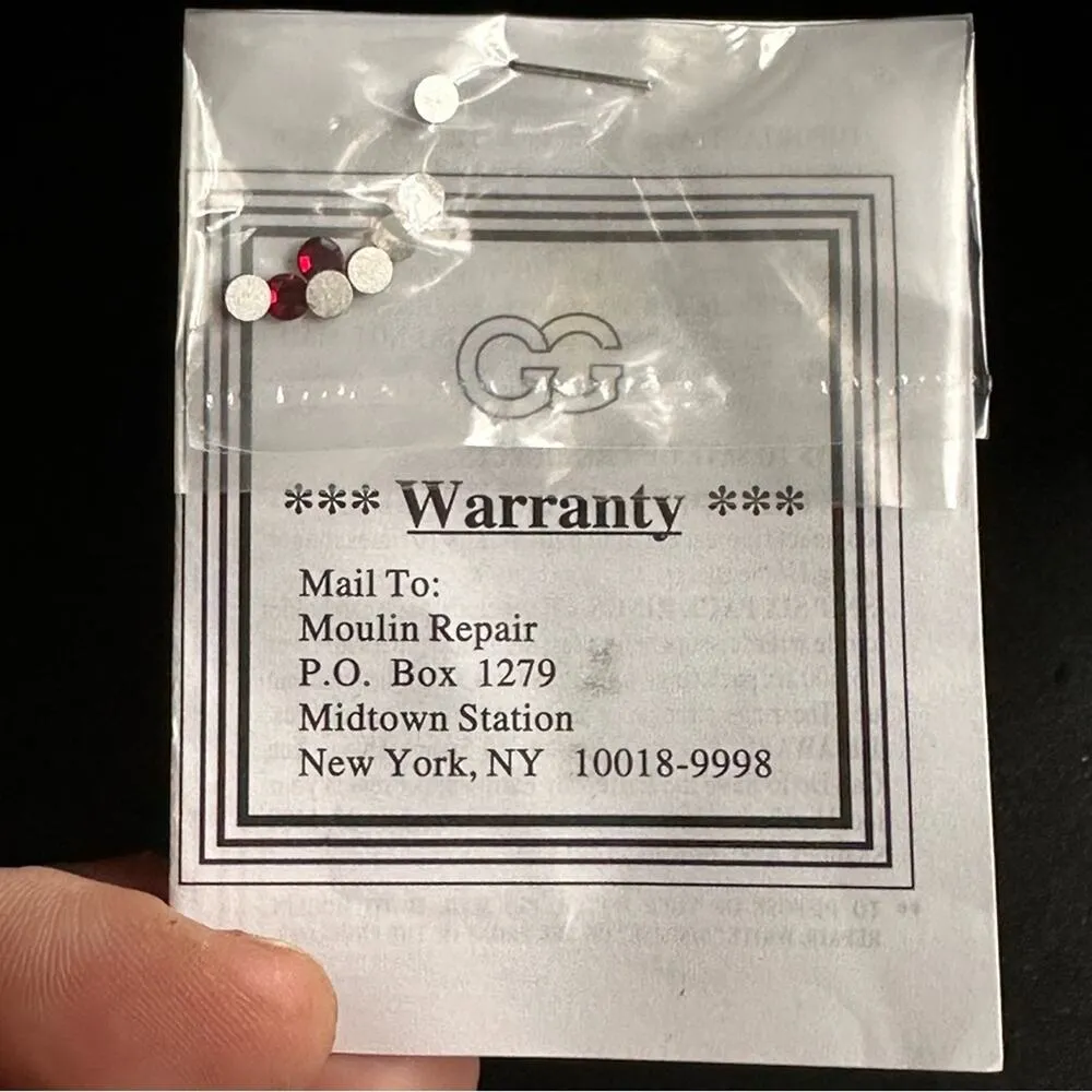 Vintage 90’s Red Hot Swarovski Crystal Wide Band Bracelet Watch - Image 5