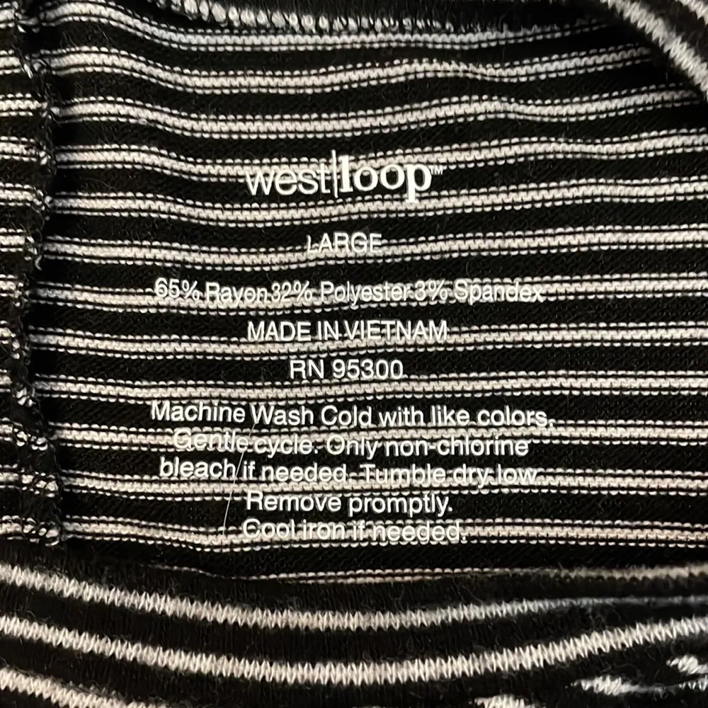 Black & White Striped Long Sleeve Above the Knee Sweater Dress Large - Image 7