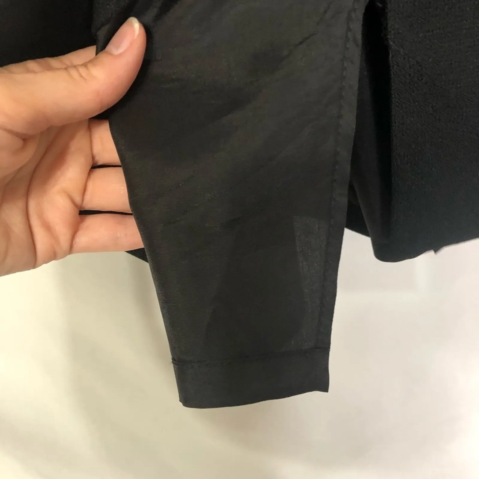 Vintage Little Black Dress Deep V Neck Leslie Fay Womens 8 Sleeveless Cocktail - Image 6