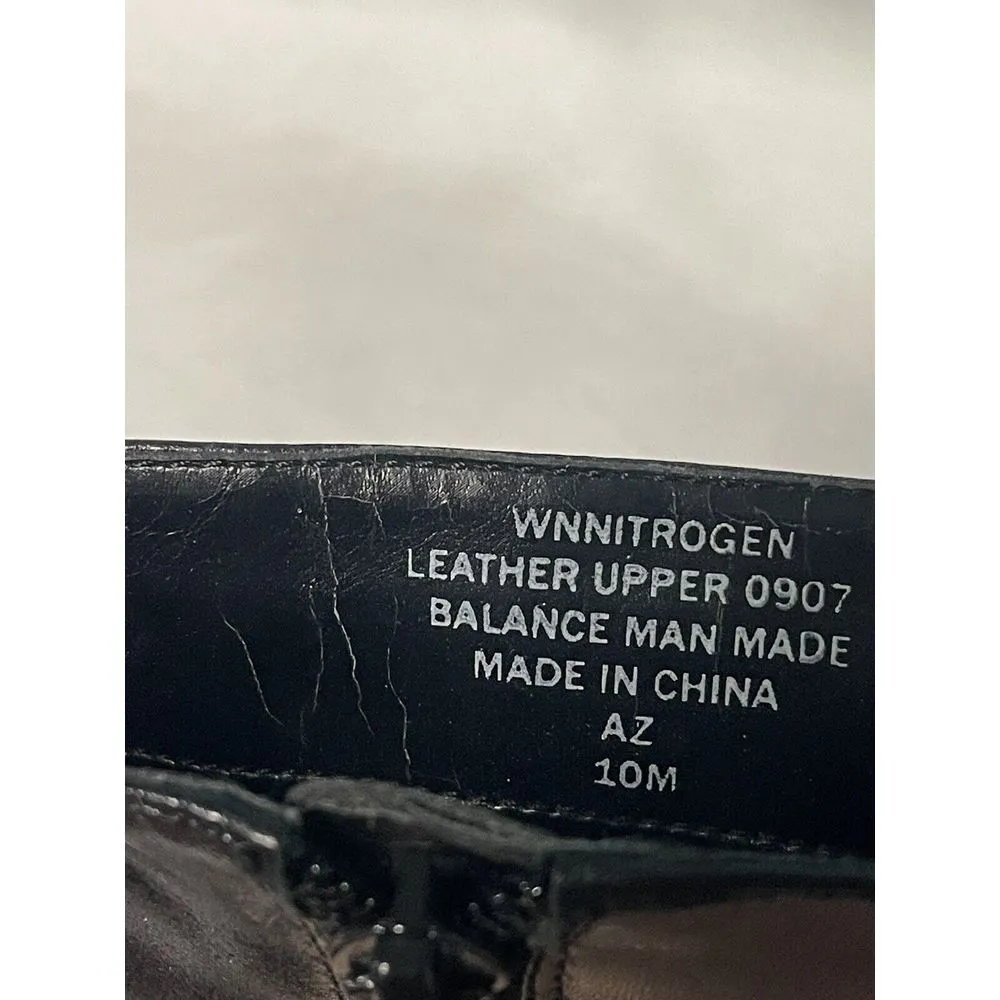 Nine West Womens Black‎ Leather Ankle Boots 10 Medium - Image 9