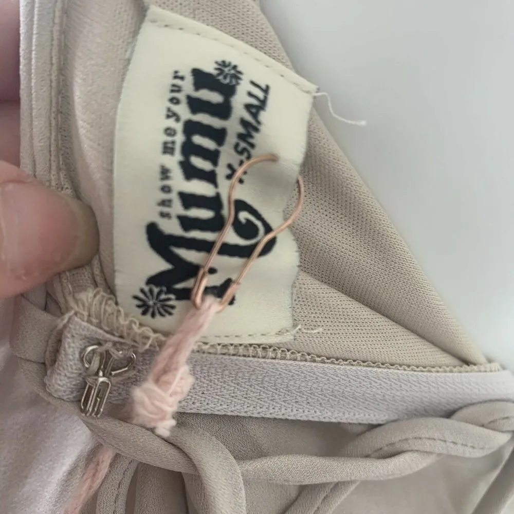 Show me Your Mumu tie back Gown XSMALL beige bridesmaid dress Goddess - Image 12