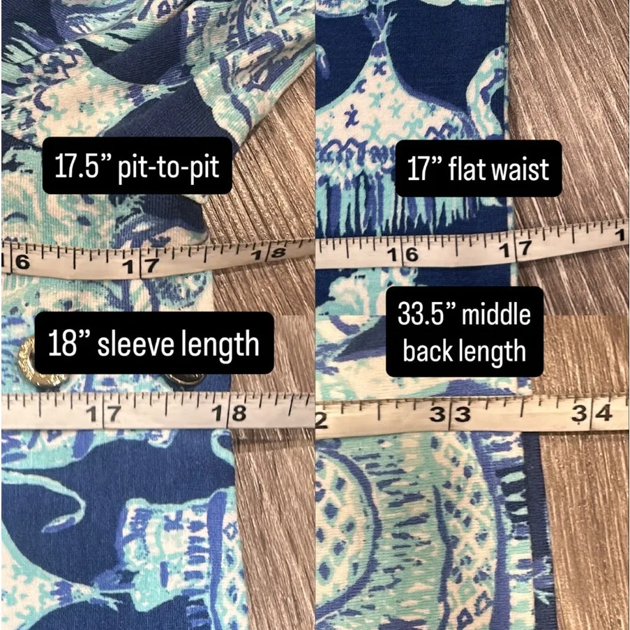 Lilly Pulitzer Blue Sophie Dress Stretch Jersey Elephant Print Preppy Resortwear - Image 10