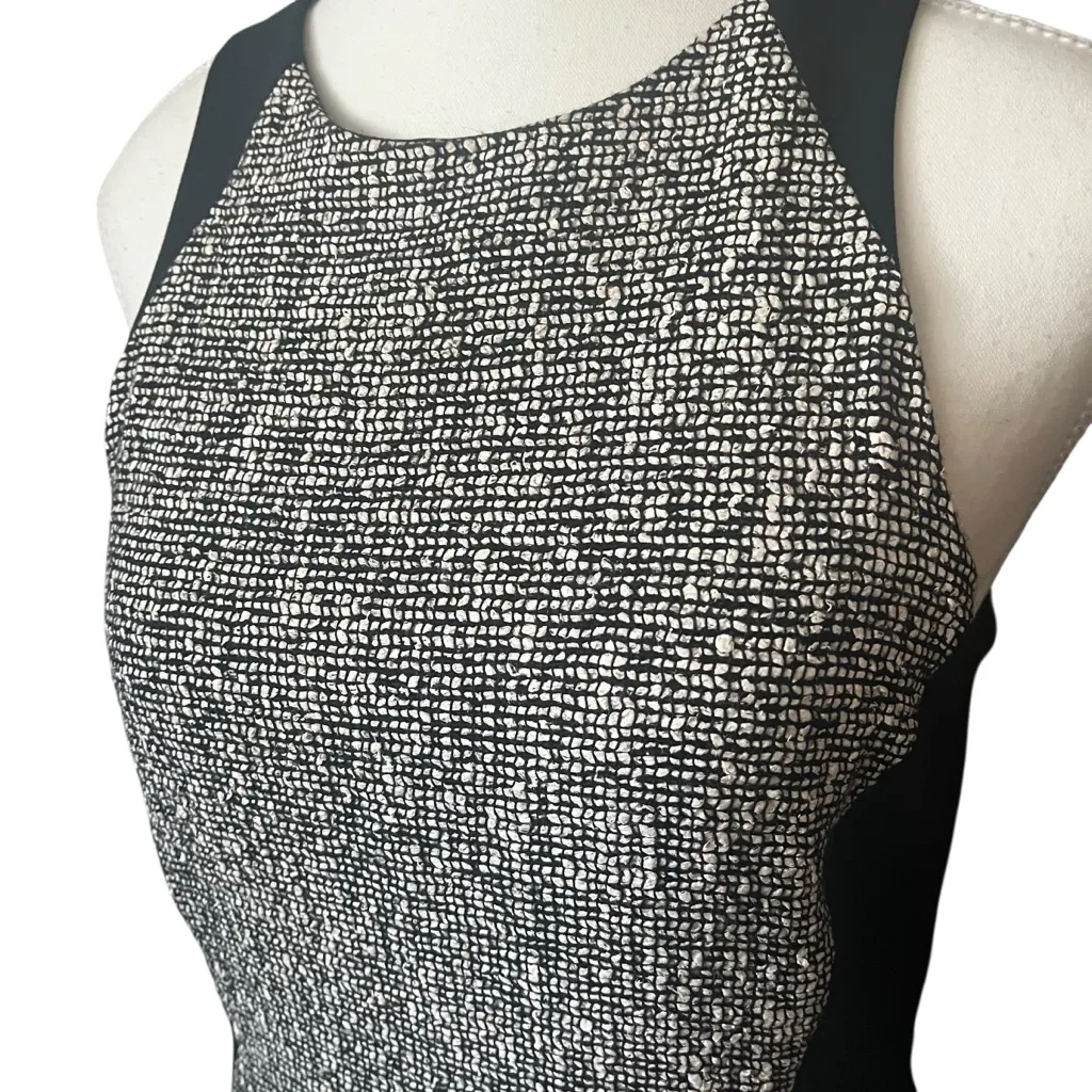 Rag & Bone Women's 6 Clemence Paneled Tweed and Wool Dress in Black & White‎ - Image 5