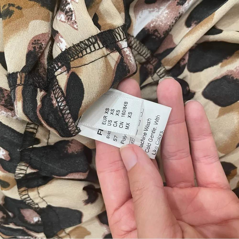 Leopard print ruffle floral tiered skirt Size XS - Image 3