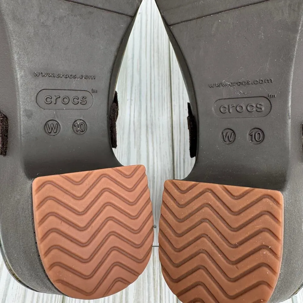 Crocs Sarah shoes women's 10 mules clogs slip on floral braided heeled comfort - Image 8