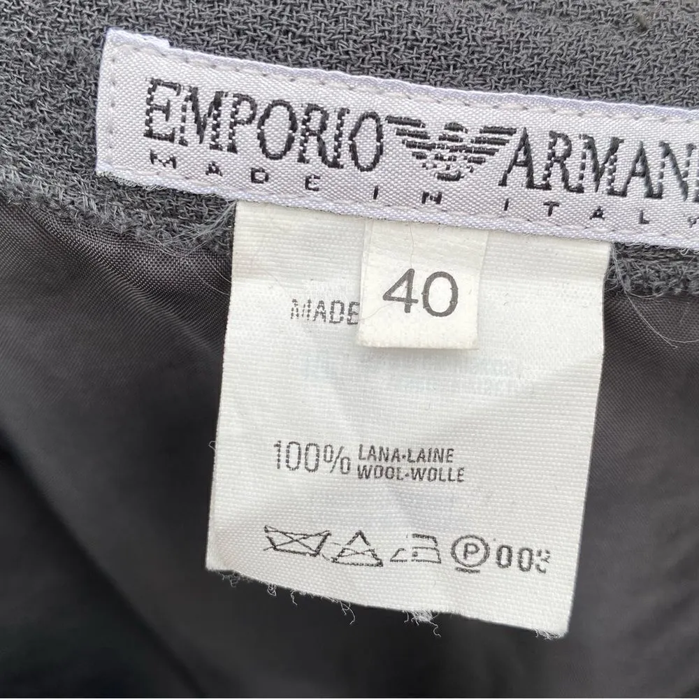 Vintage Emporio Armani Gray Wool Mini Skirt size 40/ 4 / Small - Image 5