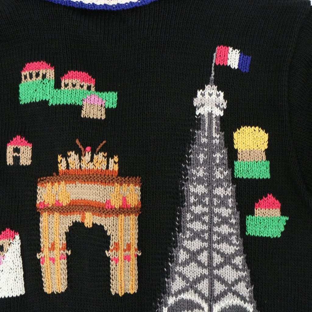 Vintage Berek Hand Knitted by Marta D 1989 Paris France Cardigan Sweater M Black Size M - Image 10