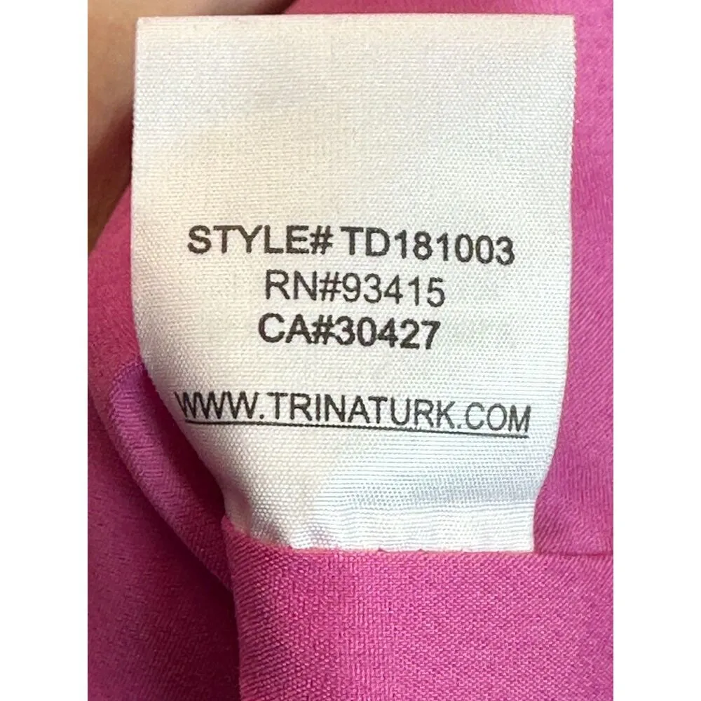 Trina Turk  Women's TD181003 Size 4 Pink Jacinta Shift Dress Short Sleeve EUC - Image 7